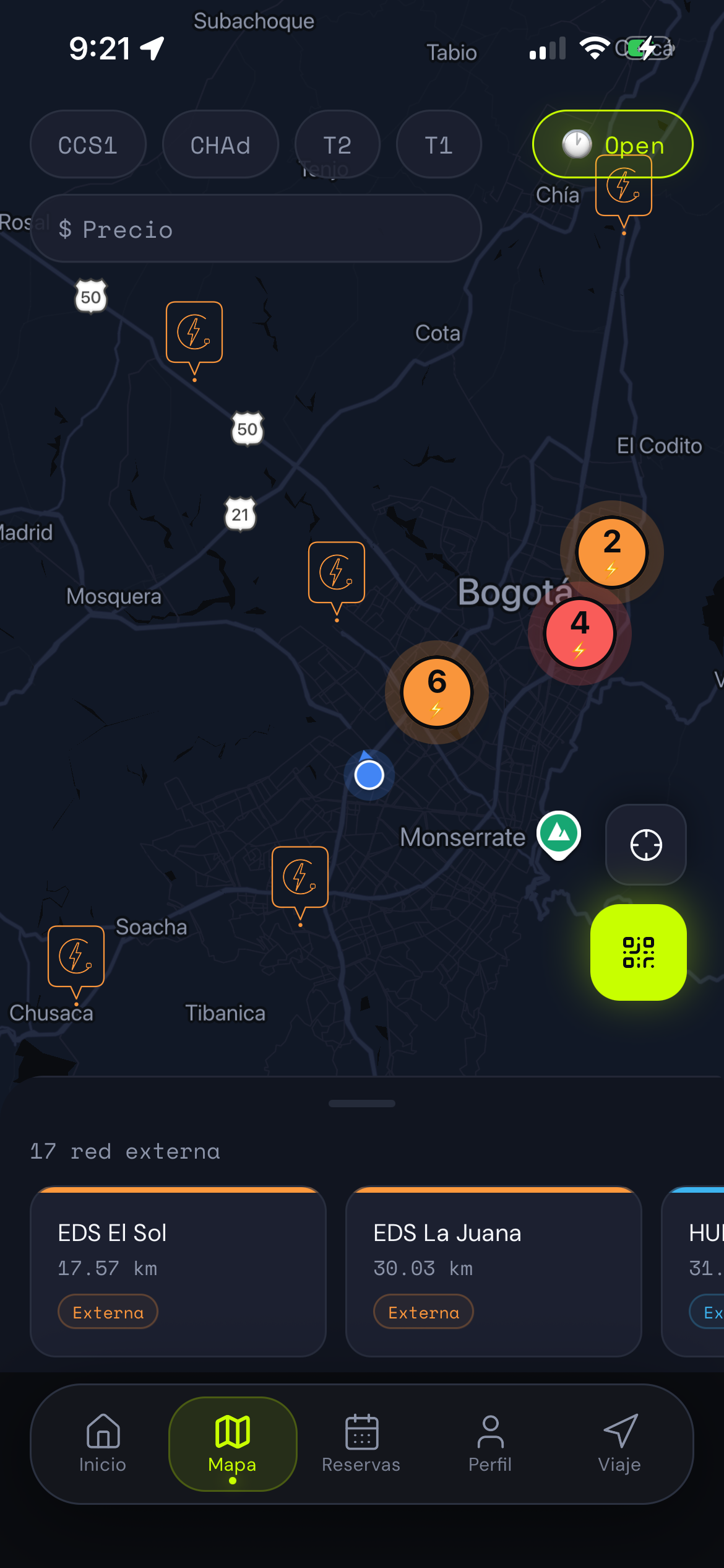 Voltpath — mapa de estaciones EV en Colombia