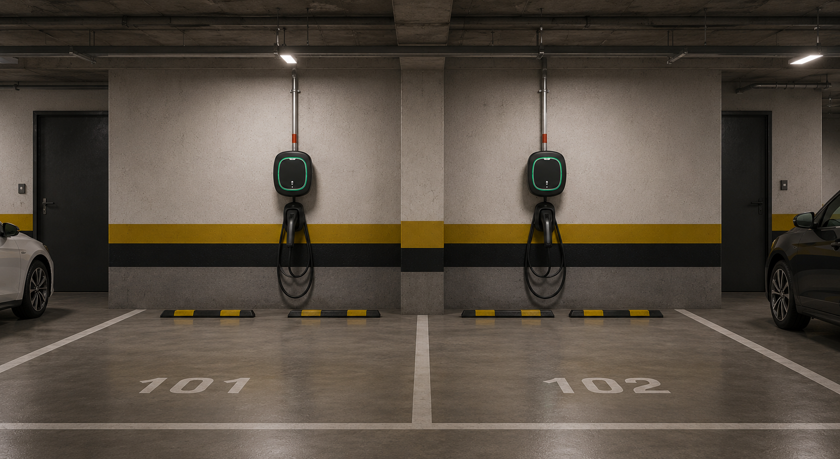 Cargador EV instalado en conjunto residencial cerrado en Colombia